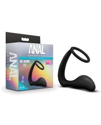 Anal Adventures Platinum Silicone Cock Ring And Butt Plug