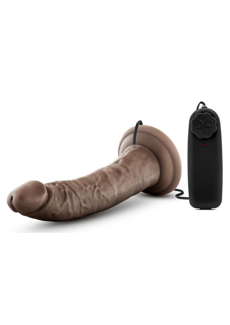 Dr. Skin Dr. Dave 7&quot; Vibrating Dildo, Color: Chocolate