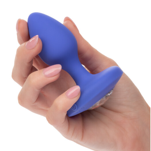 Cheeky Gems™ Medium Rechargeable Vibrating Probe, Color: Blue, Size: Blue