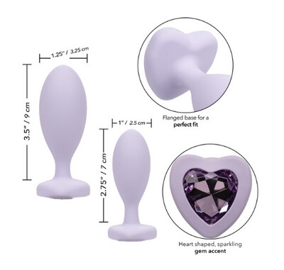 First Time Crystal Booty Duo Silicone Anal Plug (2 Pack)
