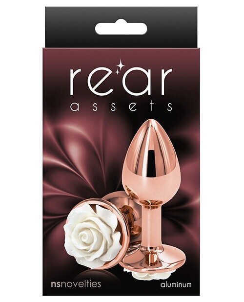 Rear Assets White Rose Gold Aluminum Anal Plug