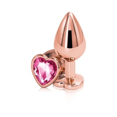 Rear Assets Pink Rose Gold Heart Anal Plug