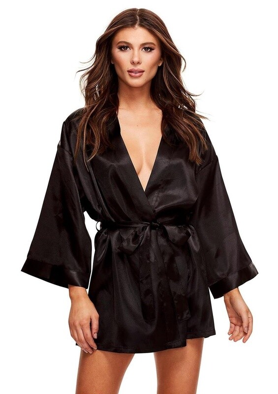 All Satin Robe - Black