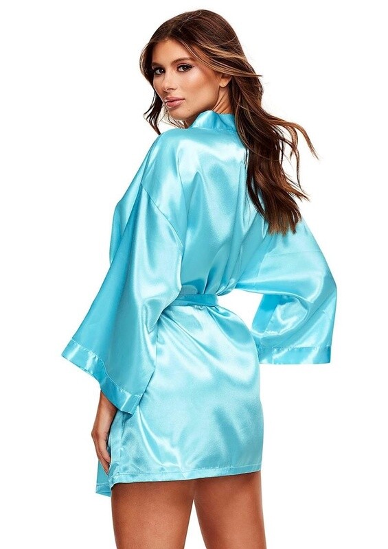 All Satin Robe - Blue