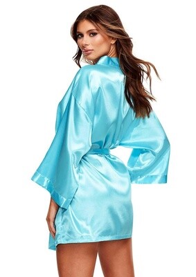 All Satin Robe - Blue