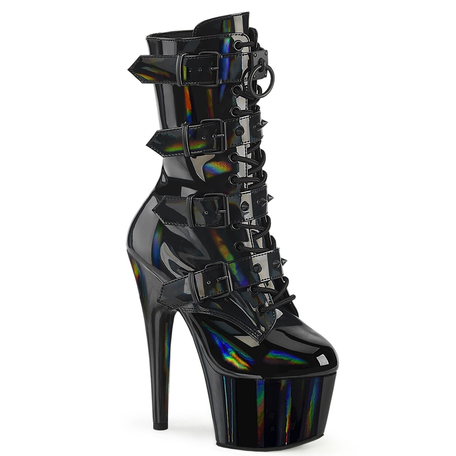 Adore 7&quot; Holographic Buckle Ankle Boot