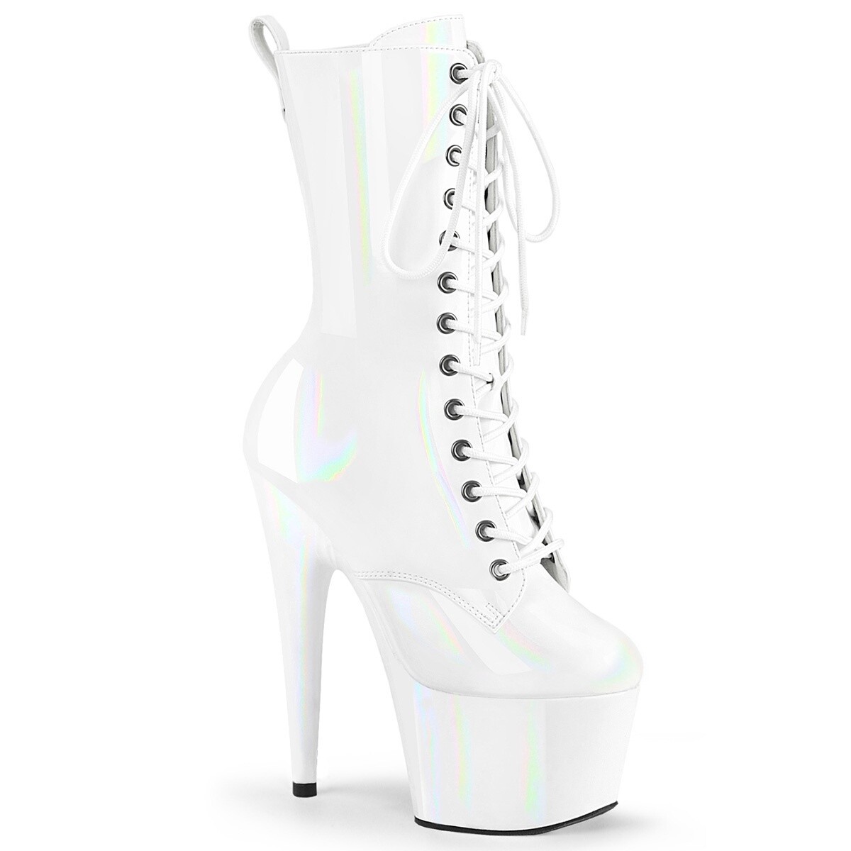 Adore 7&quot; White Holographic Ankle Boot