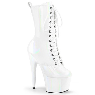Adore 7&quot; White Holographic Ankle Boot