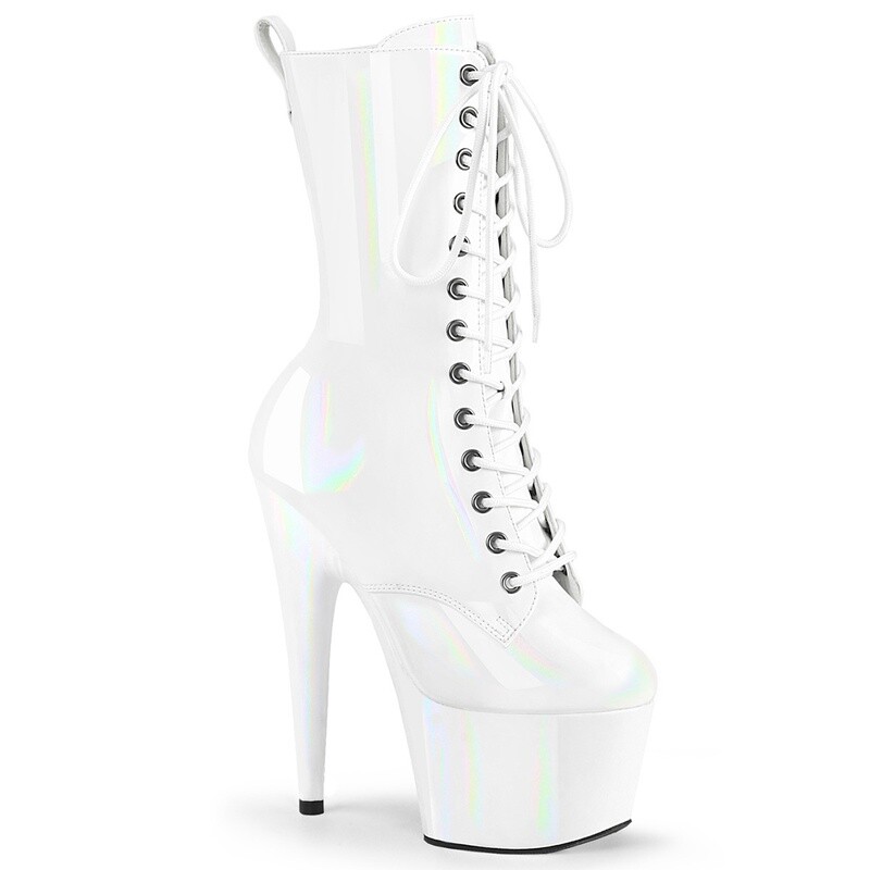 Adore 7&quot; White Holographic Ankle Boot