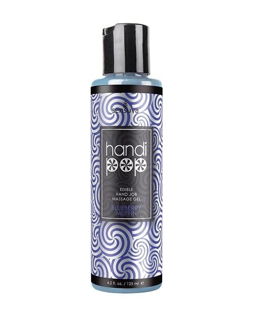 Handipop Edible Massage Gel, Flavor: Blueberry Muffin, Size: 4 oz