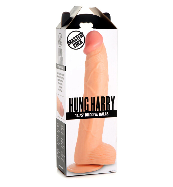 Master Cock Hung Harry Dildo with Balls 11.75&quot;, Color: Vanilla