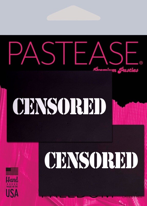 Pastease Black Censor Bars Pasties