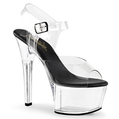 Aspire 6&quot; Clear Ankle Strap Heel