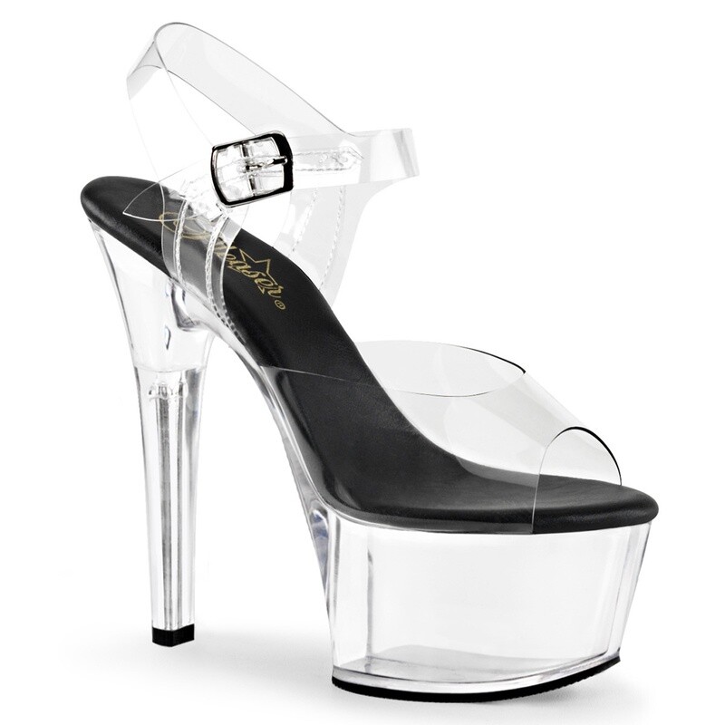 Aspire 6&quot; Clear Ankle Strap Heel