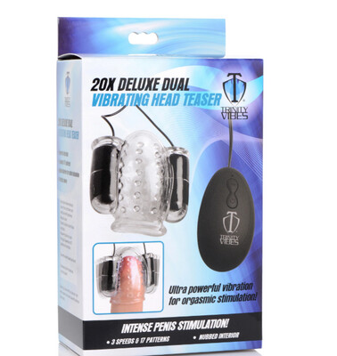 Trinity Men Twin Bullet Penis Head Teaser with Remote Control