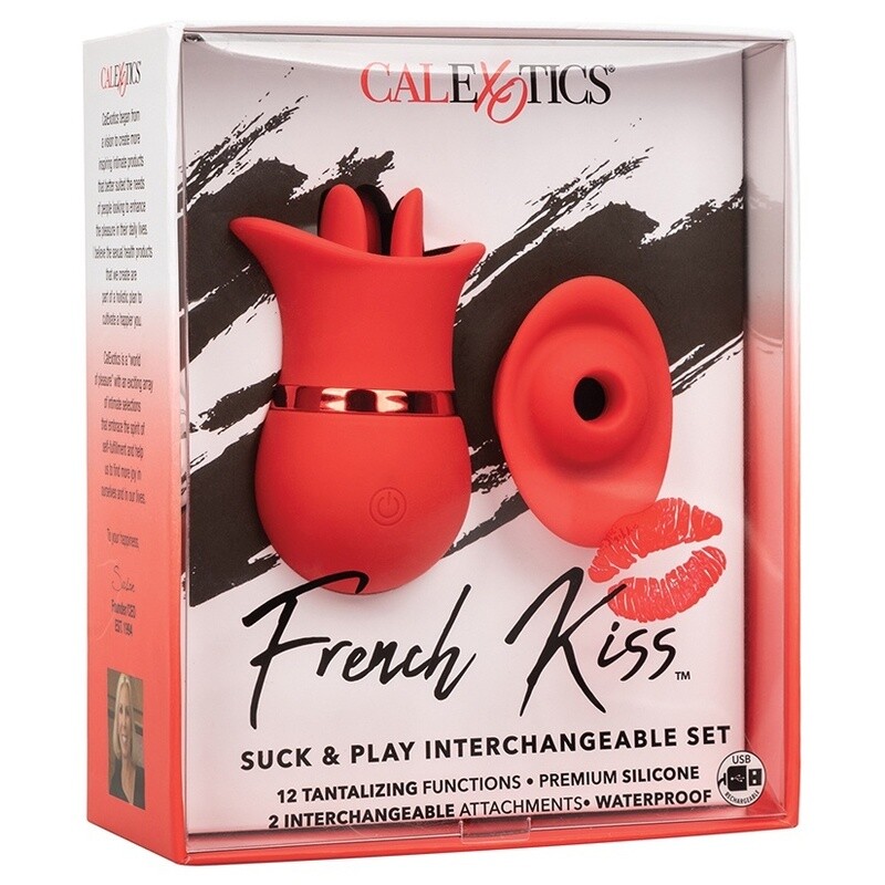 French Kiss Suck &amp; Play Rechargeable Silicone Interchangeable Set