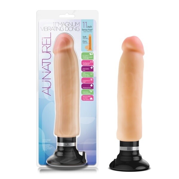 Au Naturel Sensa Feel 11&quot; Magnum Vibrating Dildo, Color: Vanilla