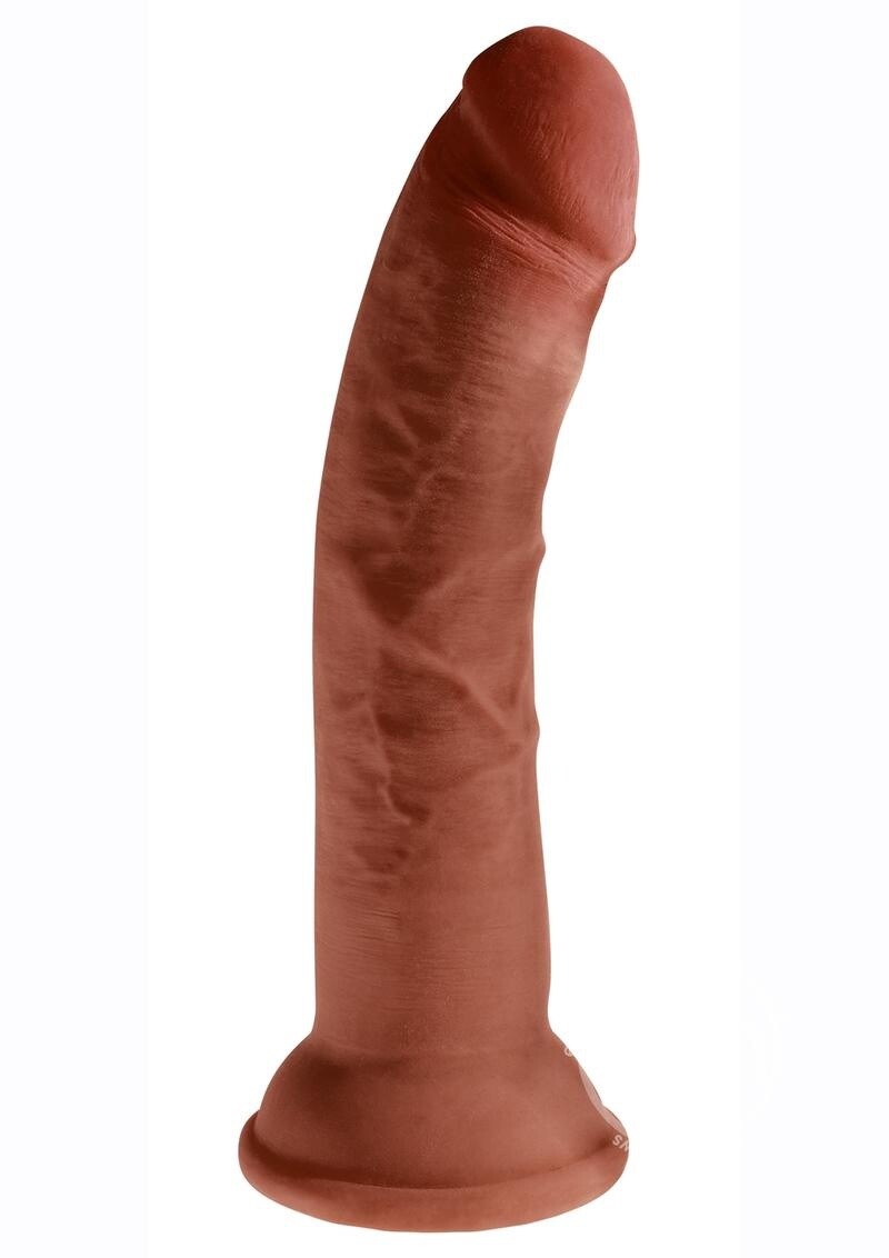 King Cock Plus Triple Density Dildo 8&quot;, Color: Chocolate