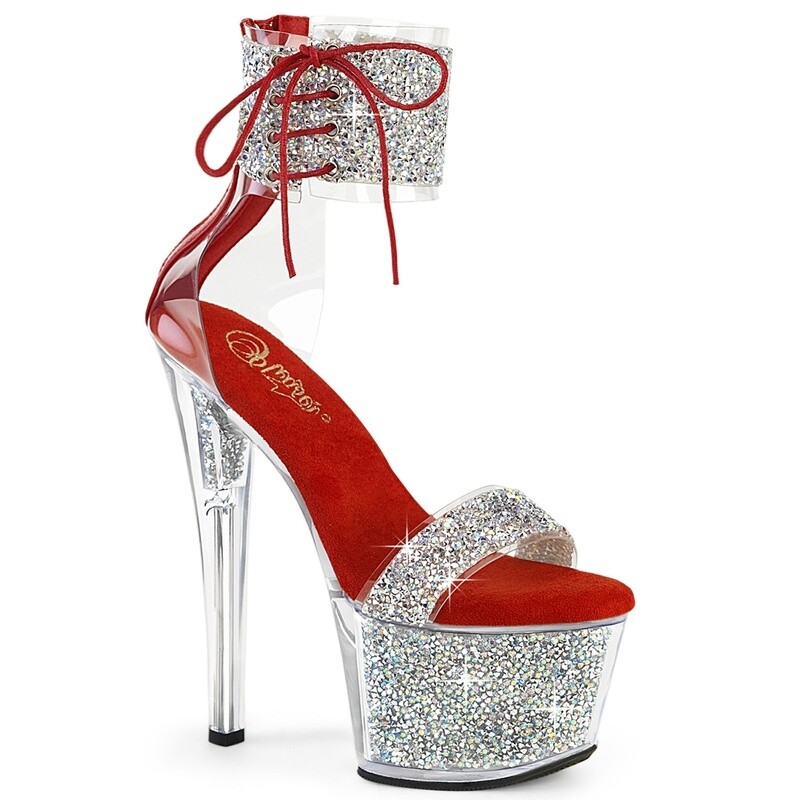 Sky 7&quot; Rhinestone Embellished Platform Sandal