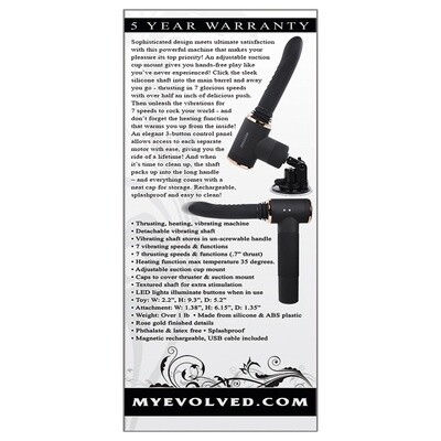 Too Hot to Handle Rechargeable Silicone Thrusting Vibrator with Suction Cup