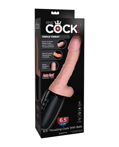 King Cock Plus Thrusting Cock with Balls 6.5&quot;