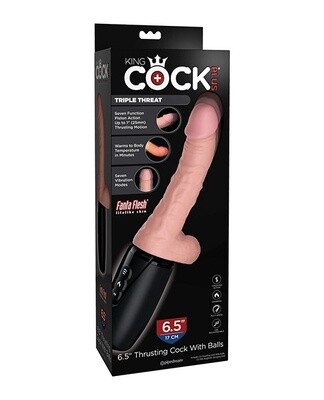 King Cock Plus Thrusting Cock with Balls 6.5&quot;