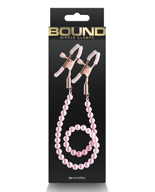 Bound Nipple Faux Pearl Clamps - Pink
