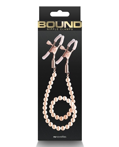 Bound Nipple Faux Pearl Clamps - Rose Gold