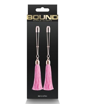 Bound Nipple Tassel Clamps- Rose Gold/Pink
