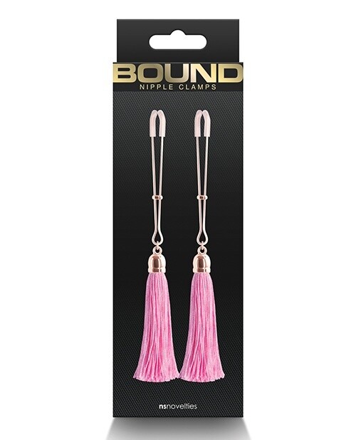 Bound Nipple Tassel Clamps- Rose Gold/Pink