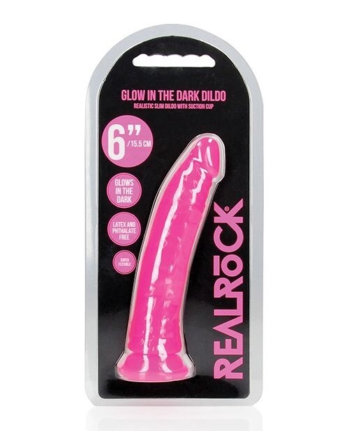 RealRock Slim Glow in the Dark 6&quot; Dildo