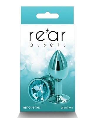 Rear Assets Teal Aluminum Anal Plug