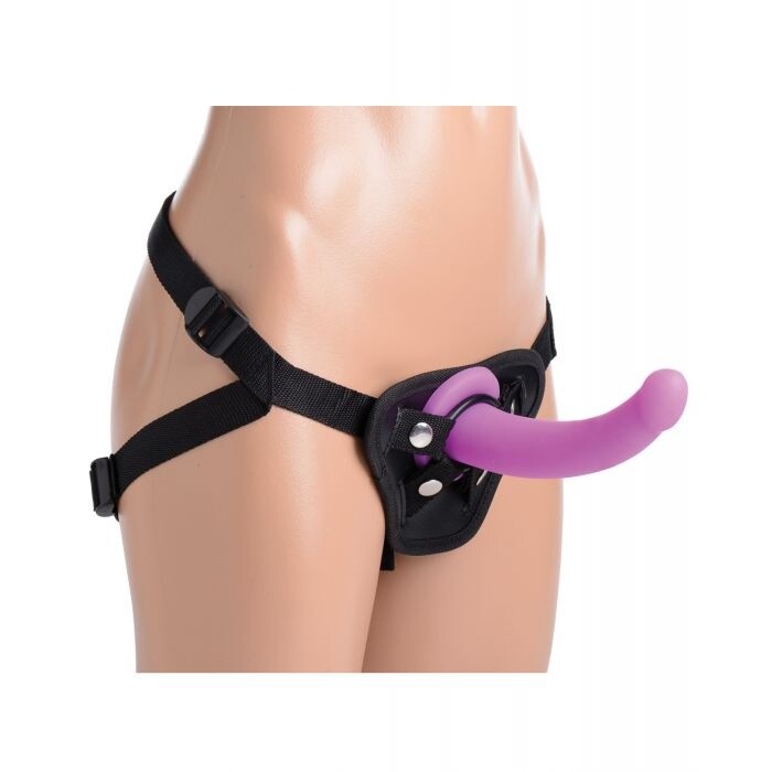 Strap U Navigator Silicone G-Spot 7in Dildo with Harness