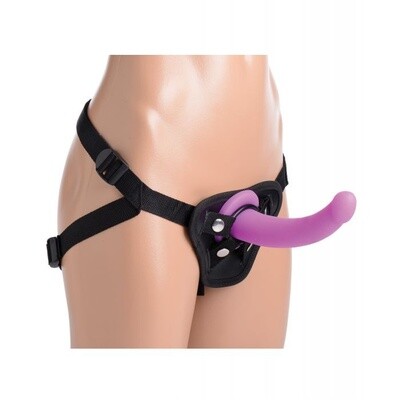 Strap U Navigator Silicone G-Spot 7in Dildo with Harness
