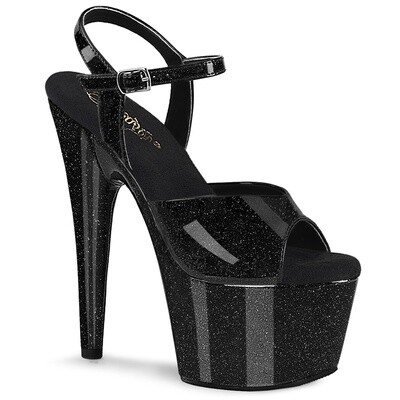 Adore 7&quot; Black Glitter Sandal