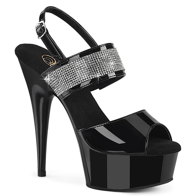 Delight 6&quot; Sling Back Sandal with Rhinestones