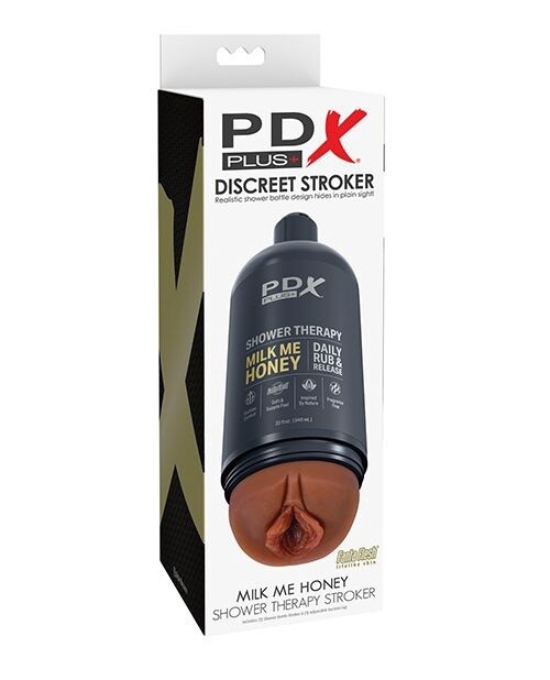 PDX Plus Shower Therapy Milk Me Honey Discreet Stroker, Color: Chocolate