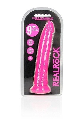 RealRock Slim Glow in the Dark 9&quot; Dildo with Suction Cup