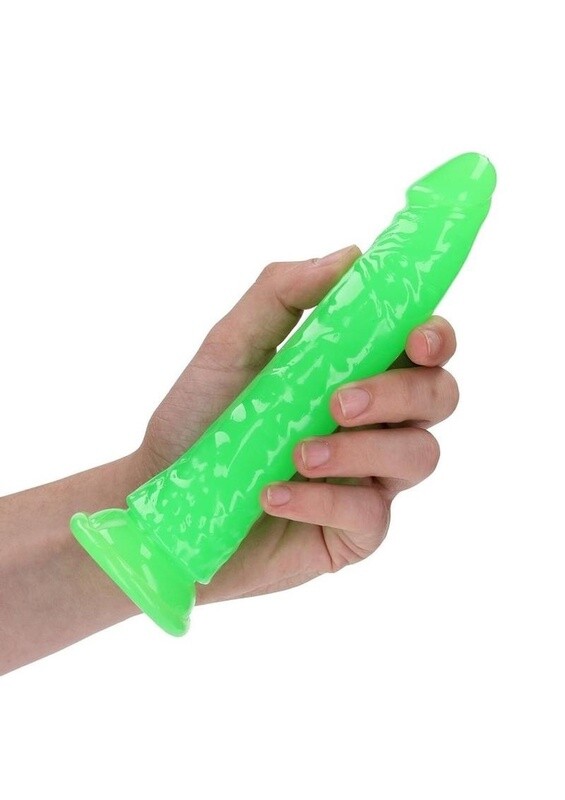 RealRock Slim Glow in the Dark 7" Dildo with Suction Cup
