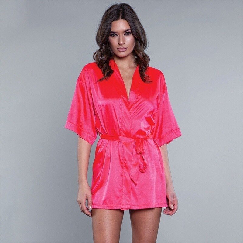 Satin Hot Pink Robe