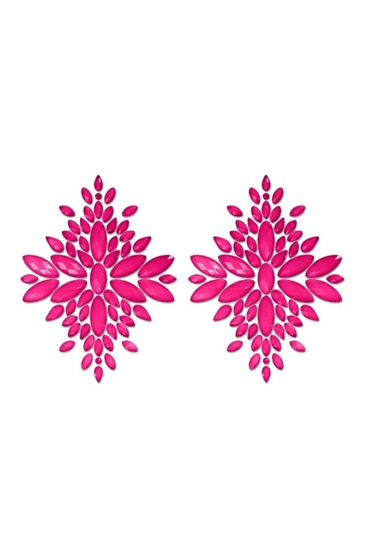 Neon Pink Crystal Pasties