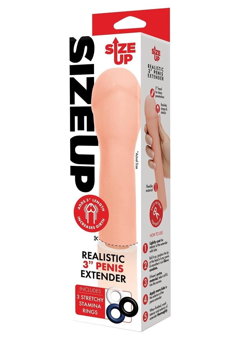 Size Up 3&quot; Realistic Penis Extender