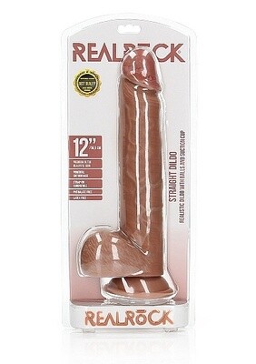 RealRock Straight 12&quot; Realistic Dildo with Balls and Suction Cup