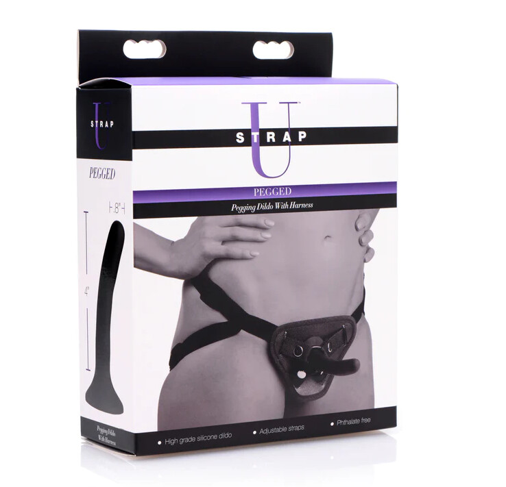 Strap U Pegged Silicone 5in Pegging Dildo with Harness