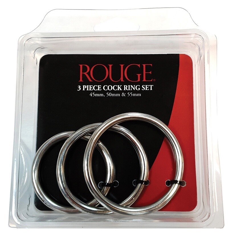 Rouge Stainless Steel Cock Ring Set of 3 Pieces