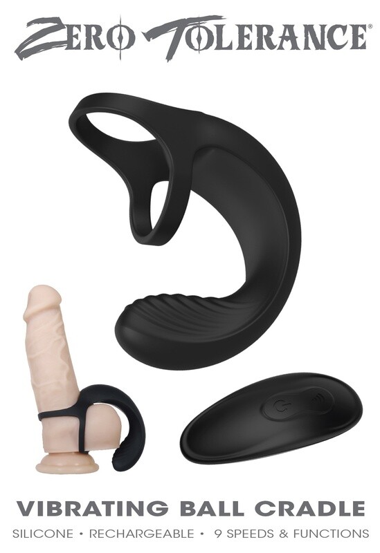 Rechargeable Ball Cradle Cock Ring with Remote Control