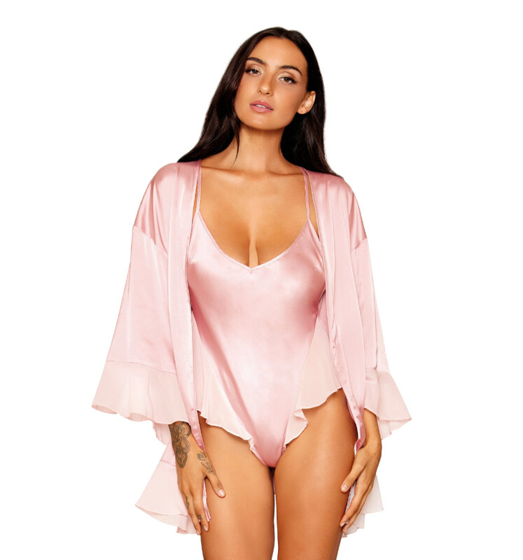 Matte Satin Robe and Teddy Set