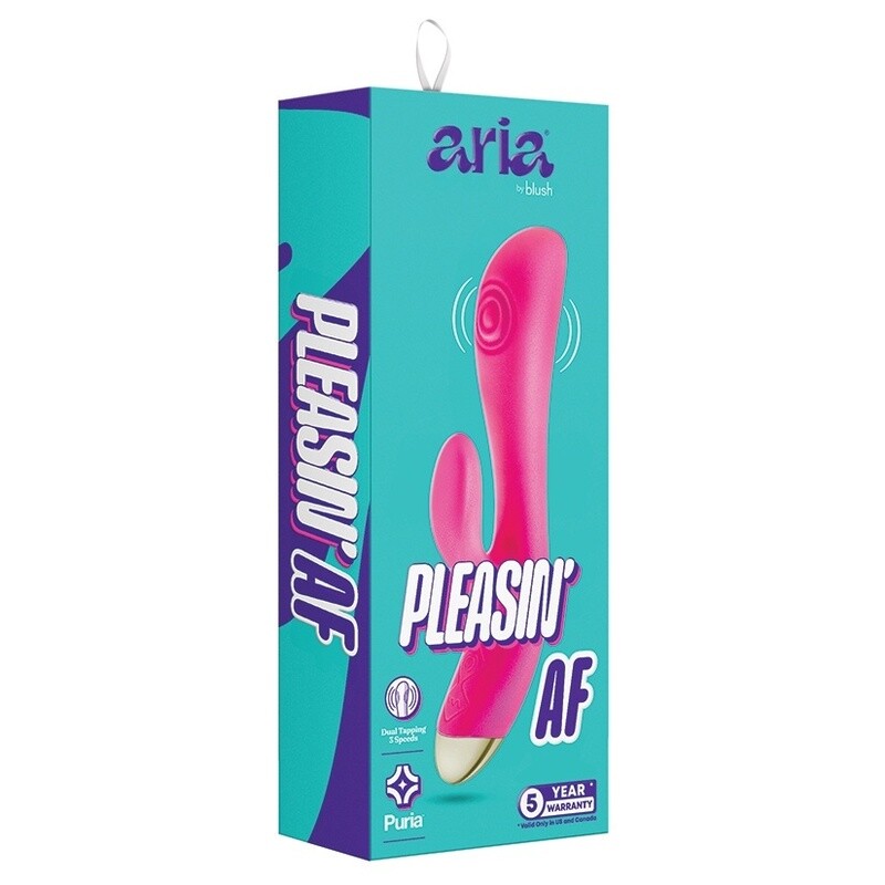 Aria Pleasin' AF Rechargeable Silicone Rabbit Vibrator