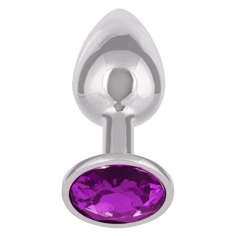Jewel Amethyst Purple Aluminum Anal Plug