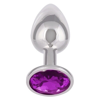 Jewel Amethyst Purple Aluminum Anal Plug